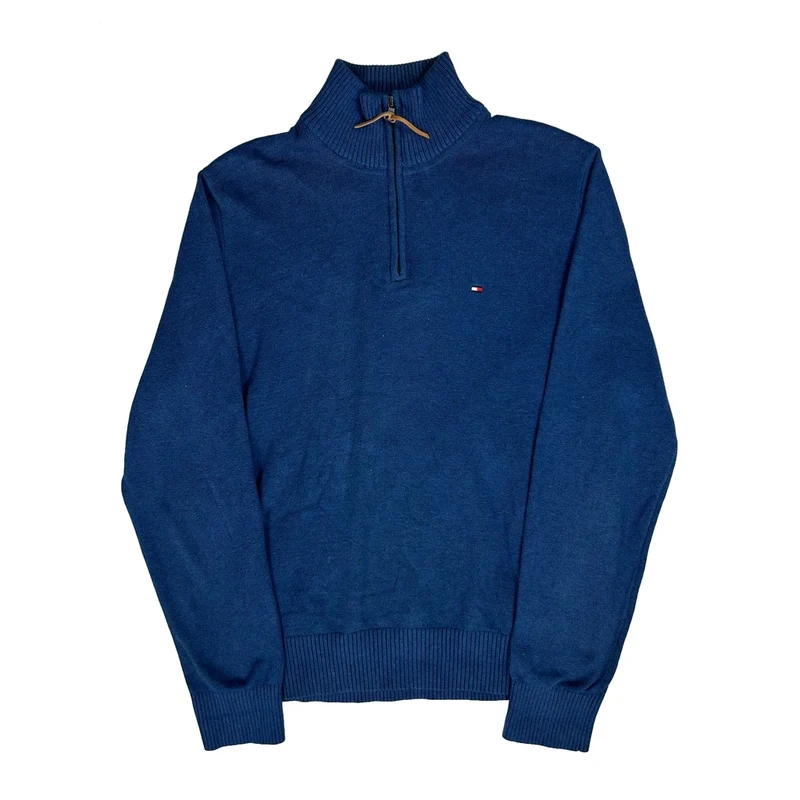 Tommy Hilfiger 1/4 Zip - Large Blue Cotton