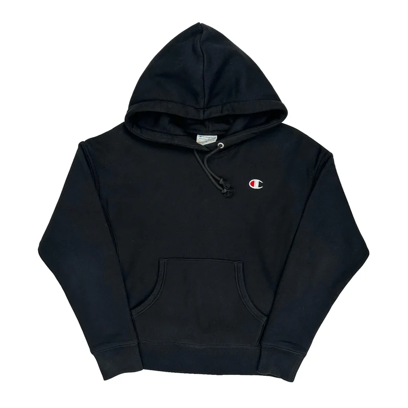 Reverse Weave Champion Hoodie - Small Black Cotton