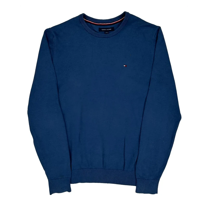 Classic Design Tommy Hilfiger Jumper - Medium Blue Cotton