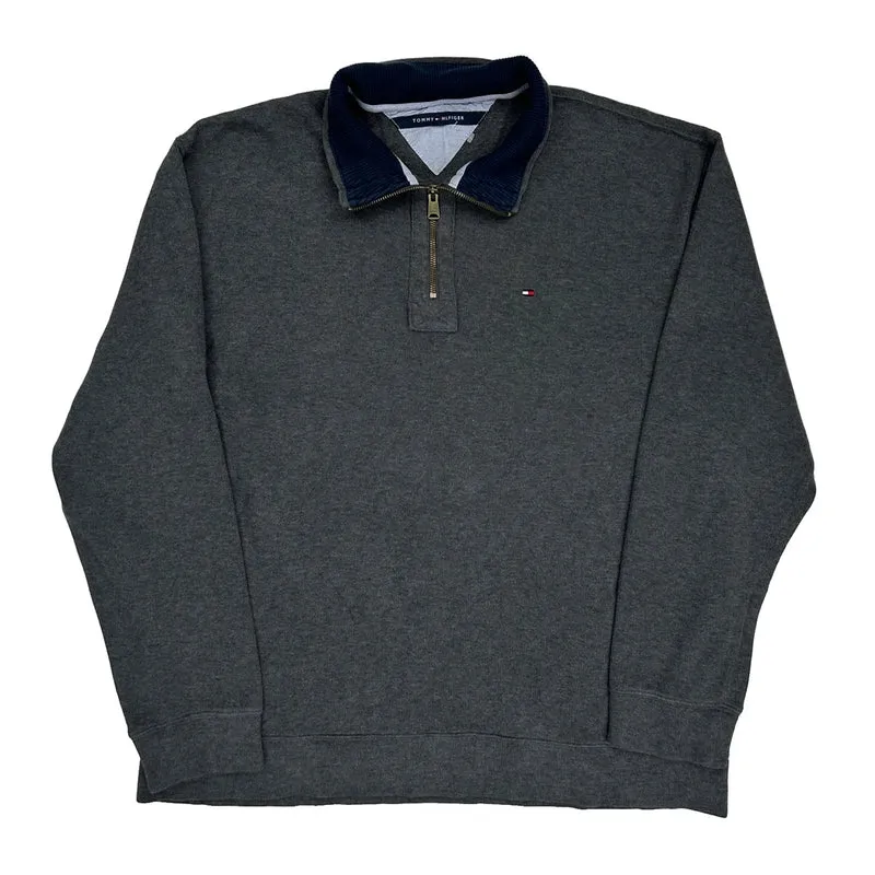 Tommy Hilfiger 1/4 Zip - XL Grey Cotton