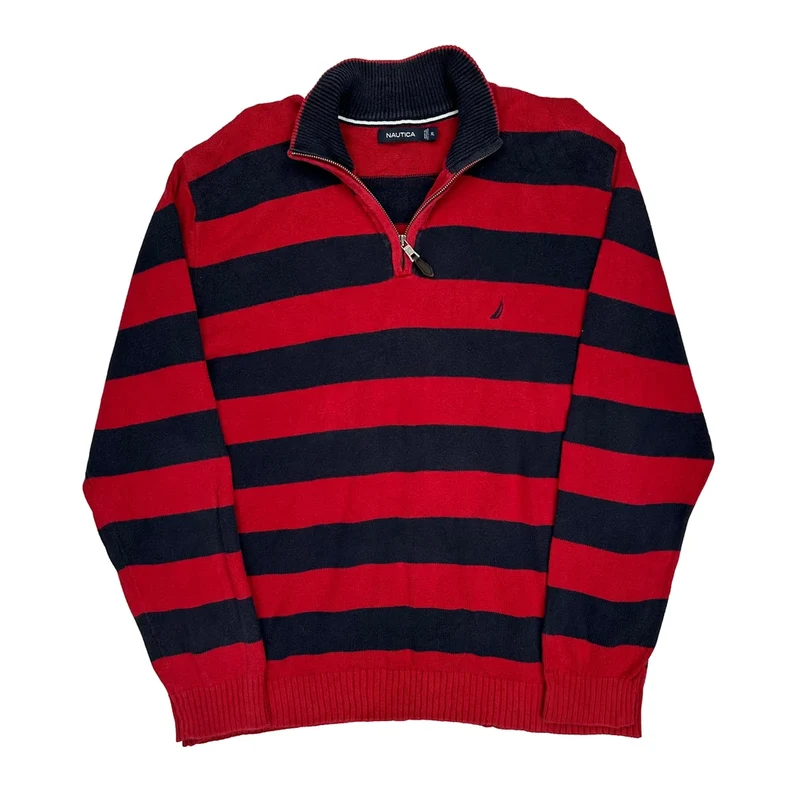 Nautica Striped Jumper - XL Navy Cotton