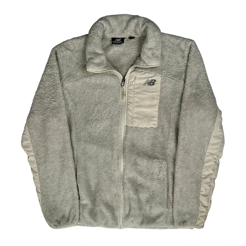New Balance Fleece Jacket - Large Grey Polyester