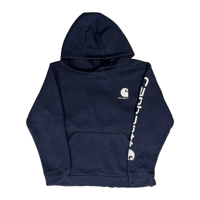 Age 14-16 Carhartt Hoodie - Large Navy Cotton
