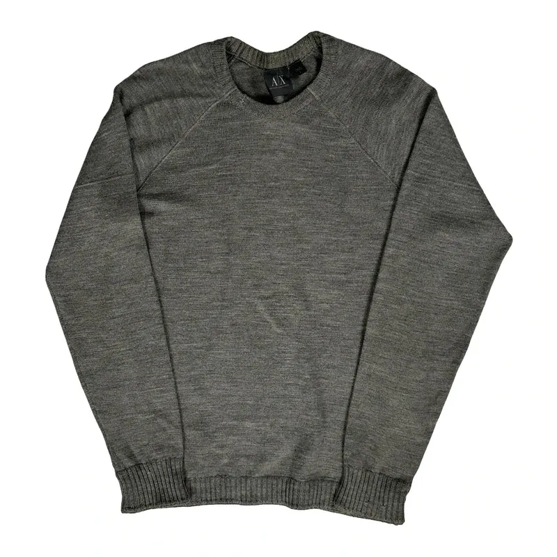 Armani Exchange Raglan Cut Jumper - Small Grey Cotton