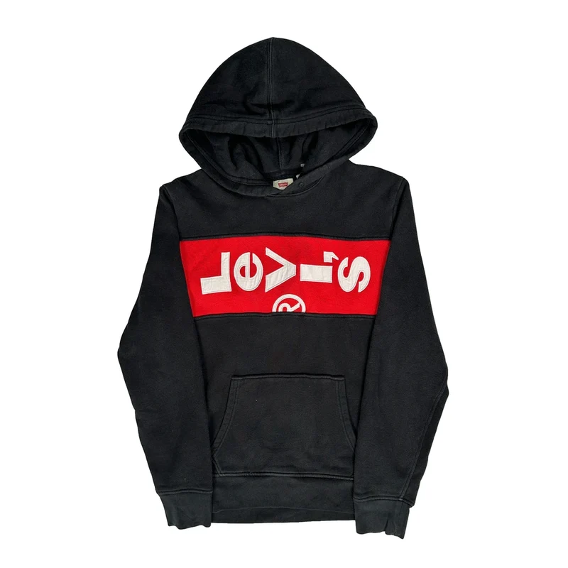 Levis Spellout Hoodie - Medium Black Cotton
