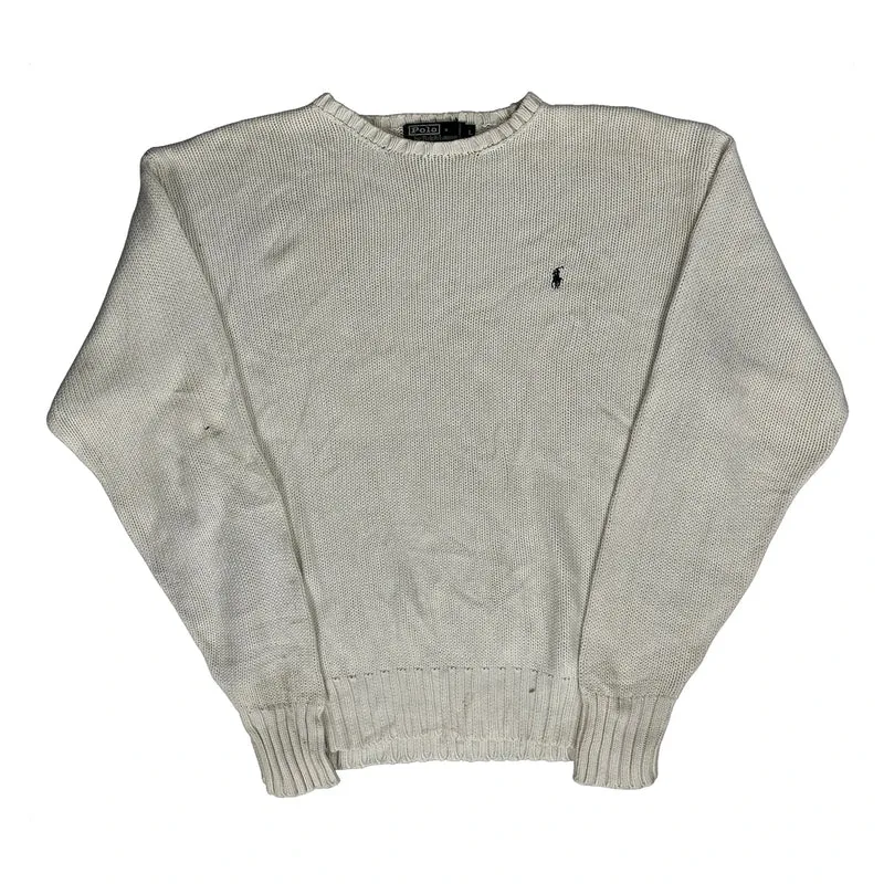 Polo By Ralph Lauren Jumper - Large Cream Cotton