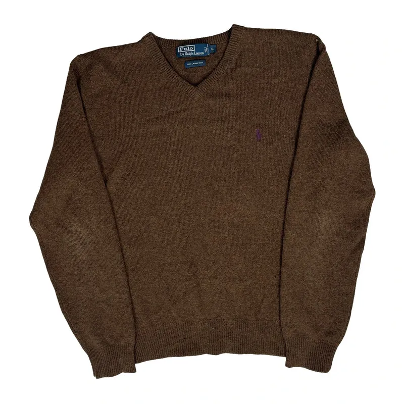 Polo By Ralph Lauren Jumper - Large Brown Wool