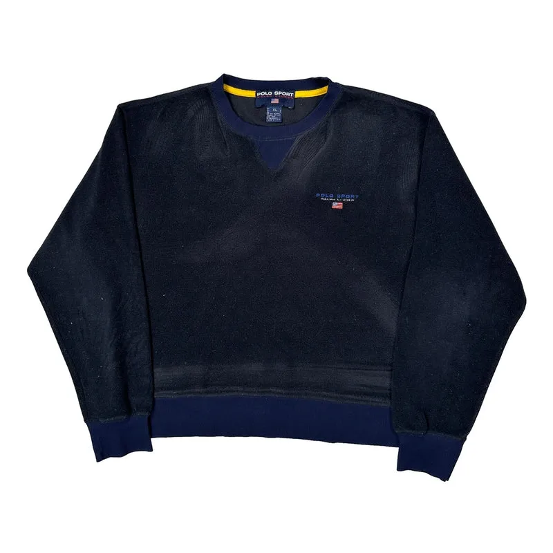 Made In USA Ralph Lauren Polo Sport Fleece Sweatshirt - XL Navy Cotton