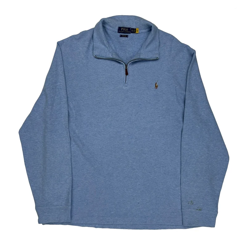 Polo By Ralph Lauren 1/4 Zip - XL Blue Cotton