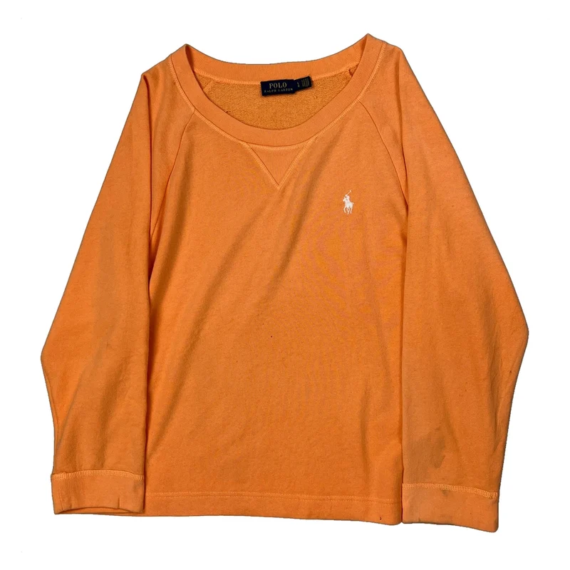 Polo By Ralph Lauren Sweatshirt - Large Orange Cotton