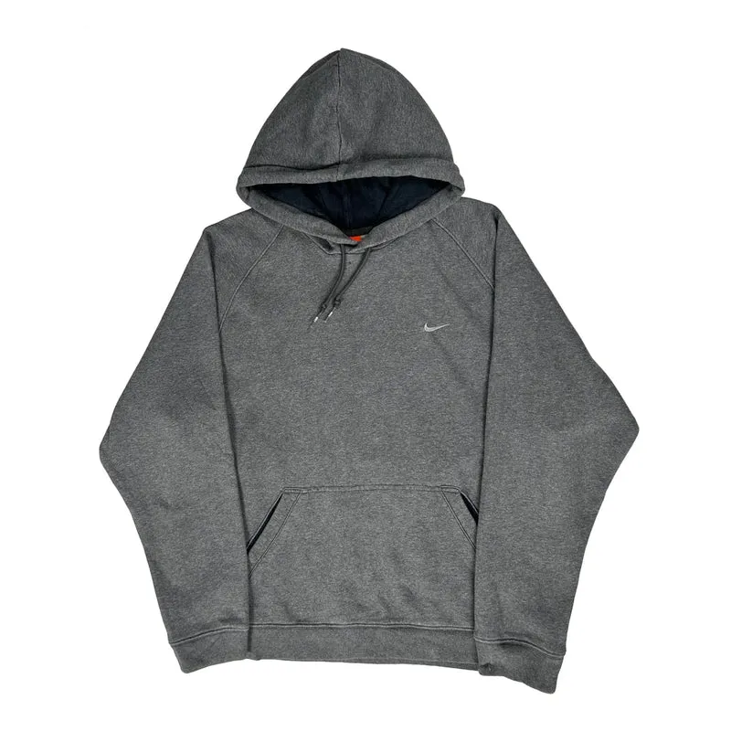Nike Hoodie - Large Grey Cotton Blend