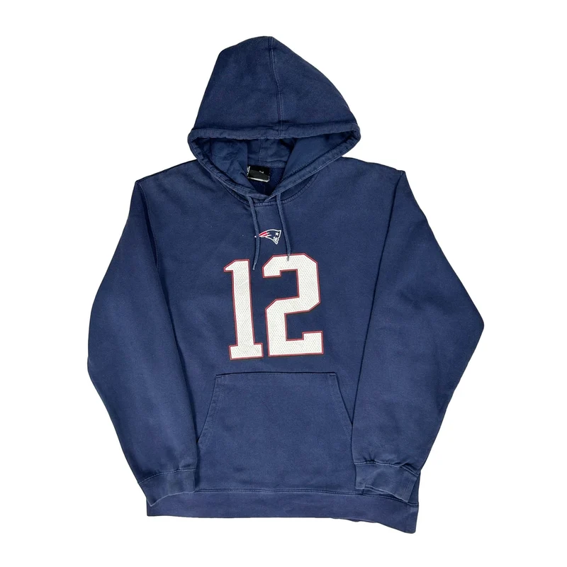 New England Patriots Nfl Tom Brady Hoodie - Large Navy Cotton