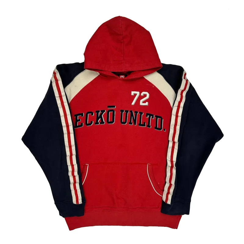 72 Ecko Unltd Spellout Hoodie - Medium Red Cotton