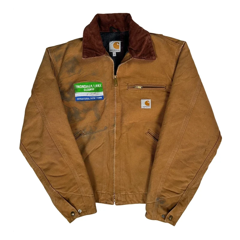 Made In USA Carhartt Detroit Jacket - Small Brown Cotton