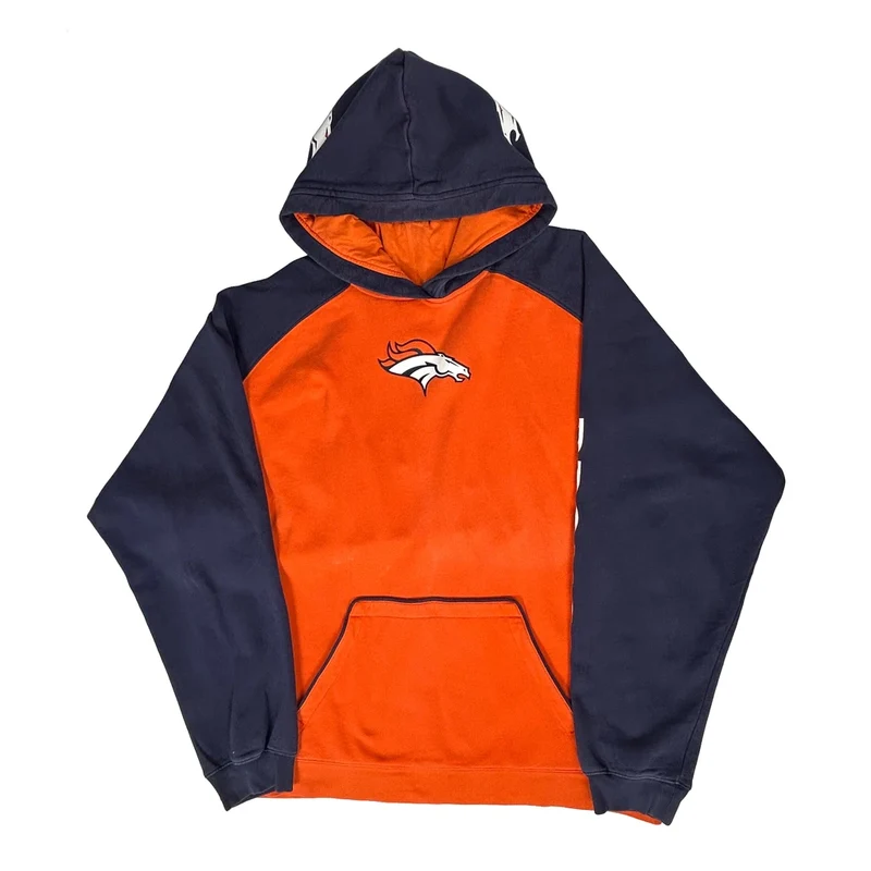 Denver Broncos Reebok Nfl Hoodie - XL Orange Cotton