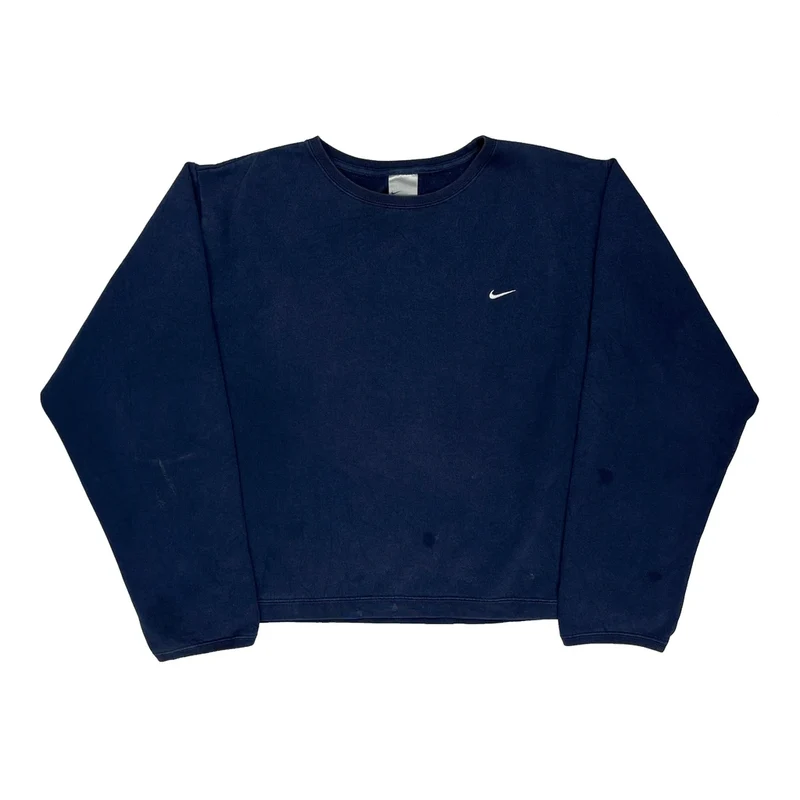 Nike 1/4 Zip - Large Navy Cotton