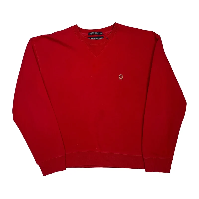 Tommy Hilfiger Sweatshirt - Medium Red Cotton
