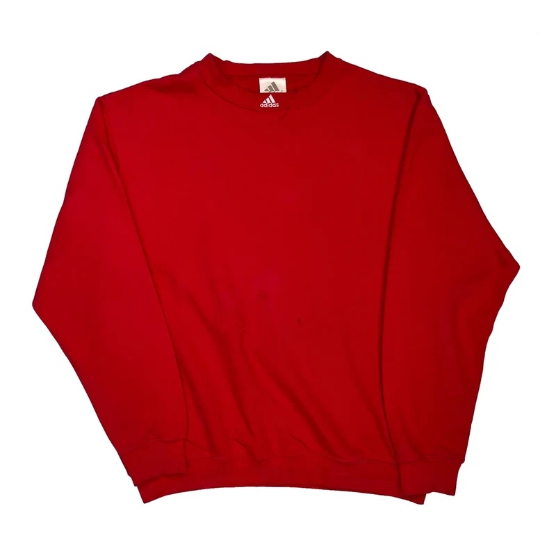 Adidas Sweatshirt - Medium Red Cotton
