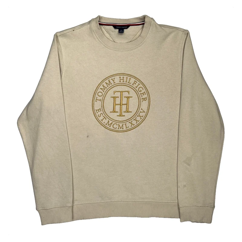 Tommy Hilfiger Sweatshirt - Large Beige Cotton