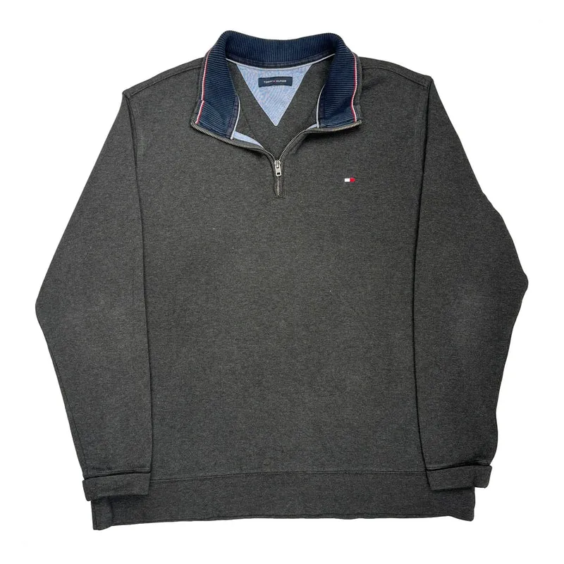 Tommy Hilfiger 1/4 Zip - 2XL Grey Cotton