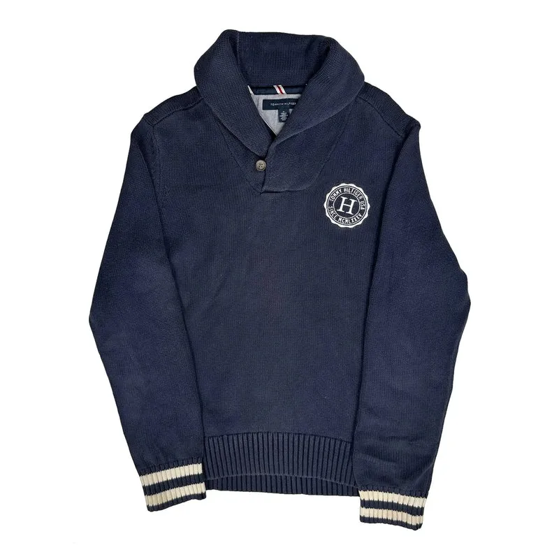 Tommy Hilfiger Collared Jumper - Medium Navy Cotton