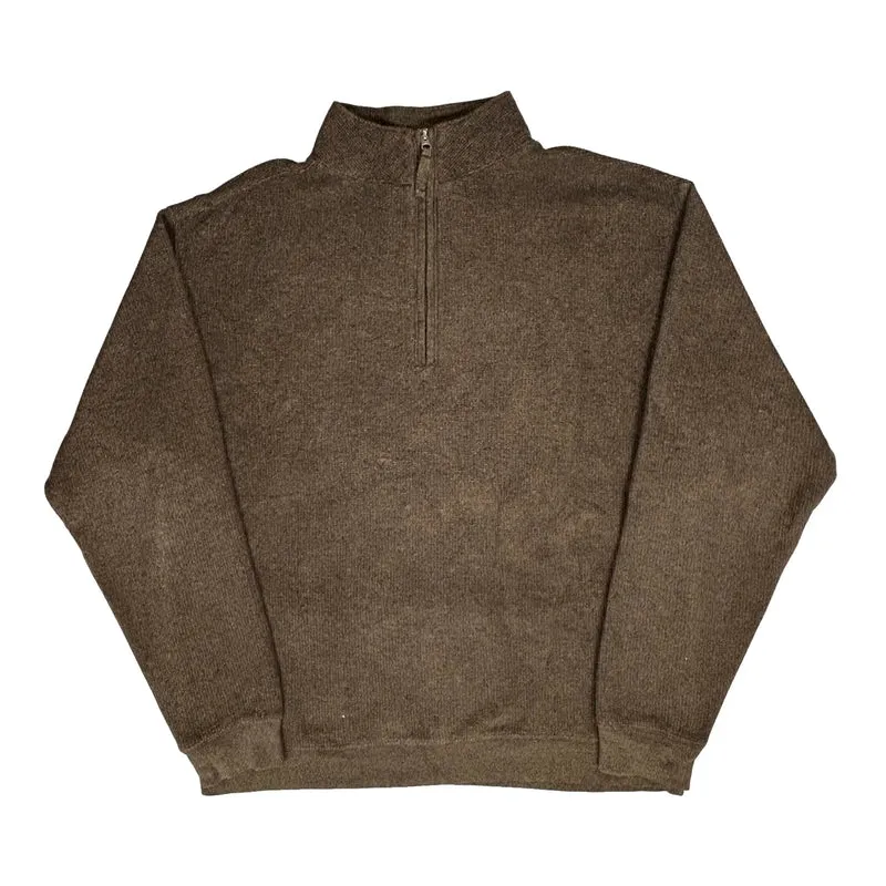 Woolrich 1/4 Zip - Large Brown Wool