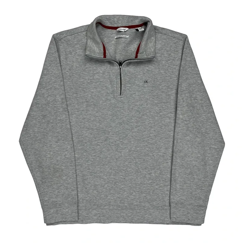 Calvin Klein 1/4 Zip - Large Grey Cotton