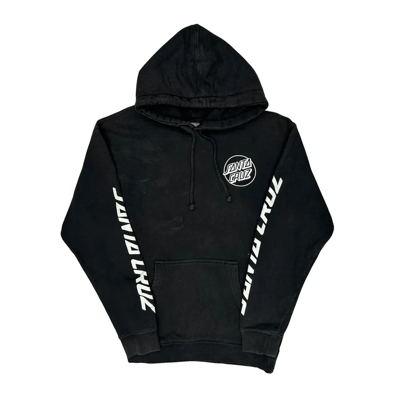 Skeleton Hand Santa Cruz Graphic Hoodie - Medium Black Cotton