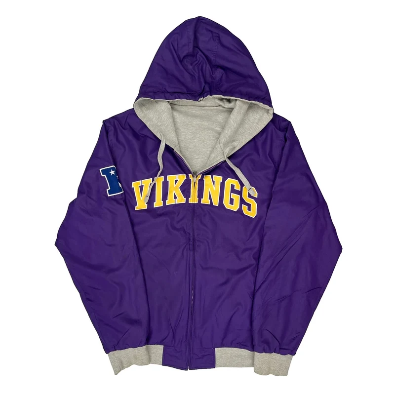 Vikings Nfl Reversible Jacket - XL Purple Polyester