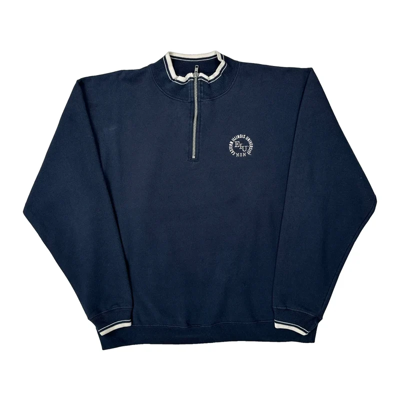 Illinois University Champion College 1/4 Zip - Large Navy Cotton