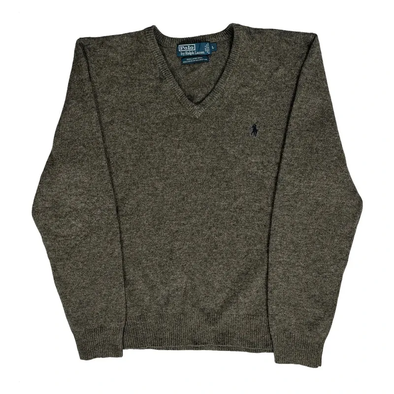 Polo By Ralph Lauren Jumper - Large Grey Wool
