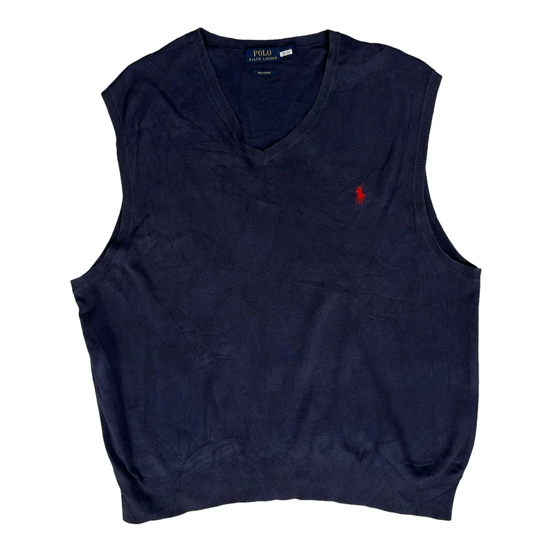 Polo By Ralph Lauren Sweater Vest - XL Navy Cotton