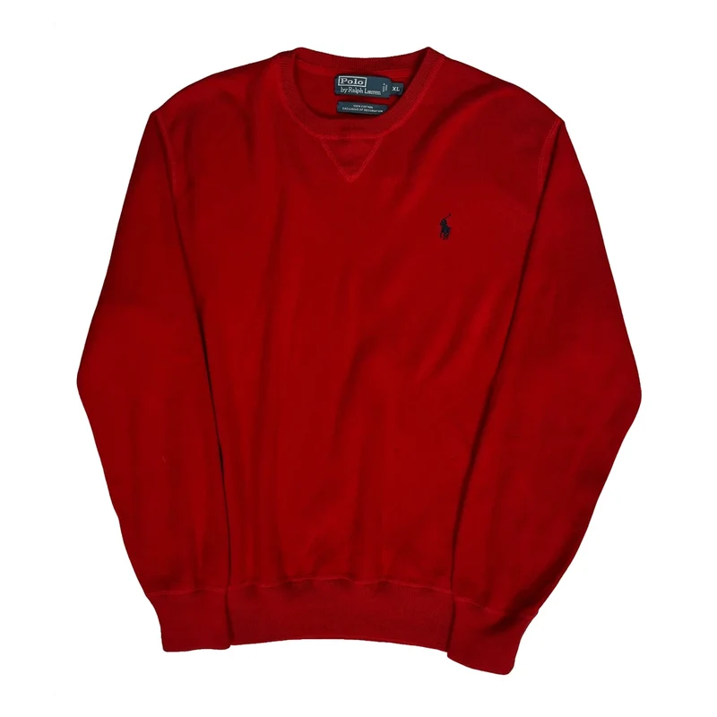 Polo By Ralph Lauren Sweatshirt - XL Red Cotton
