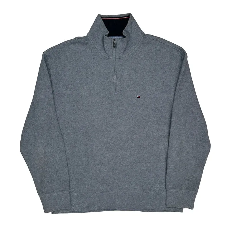 Tommy Hilfiger 1/4 Zip - Medium Grey Cotton
