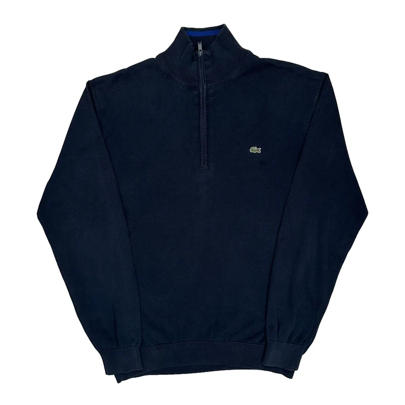 Lacoste 1/4 Zip - XL Navy Cotton