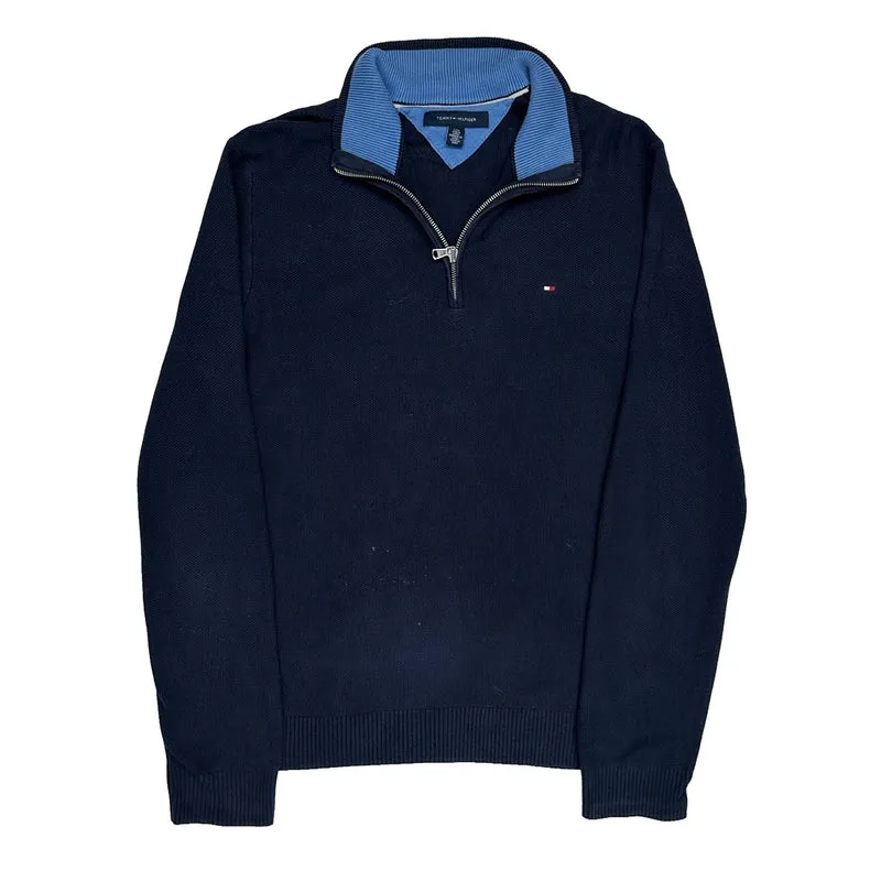 Tommy Hilfiger 1/4 Zip - Large Navy Cotton