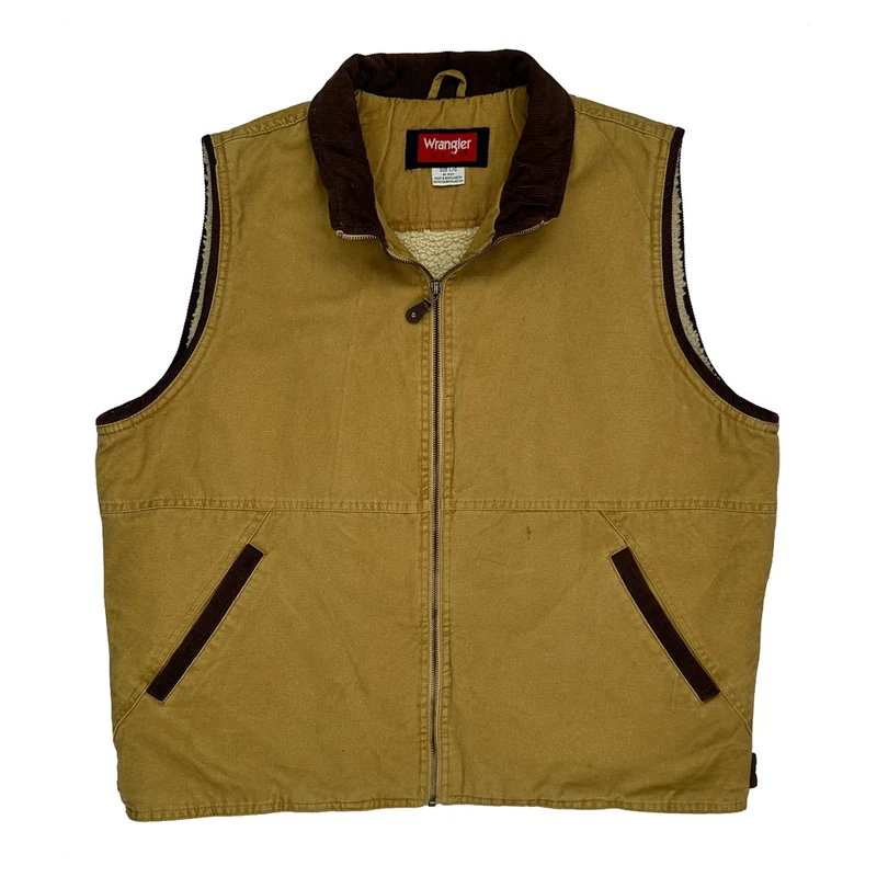 Wrangler Workwear Gilet - Large Brown Cotton