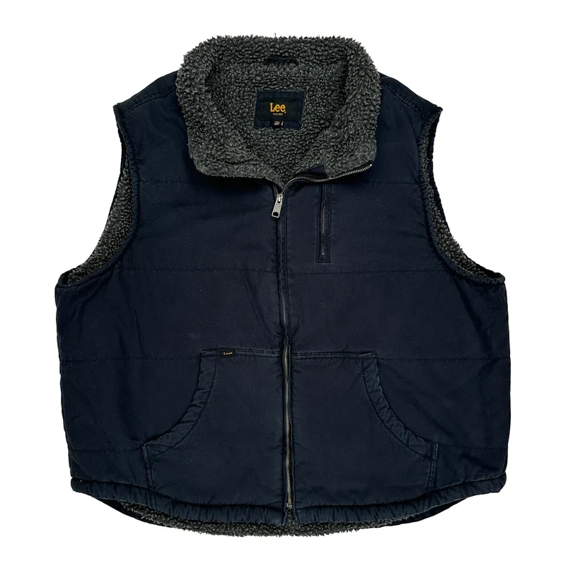 Sherpa Lined Lee Workwear Gilet - 2XL Navy Polyester