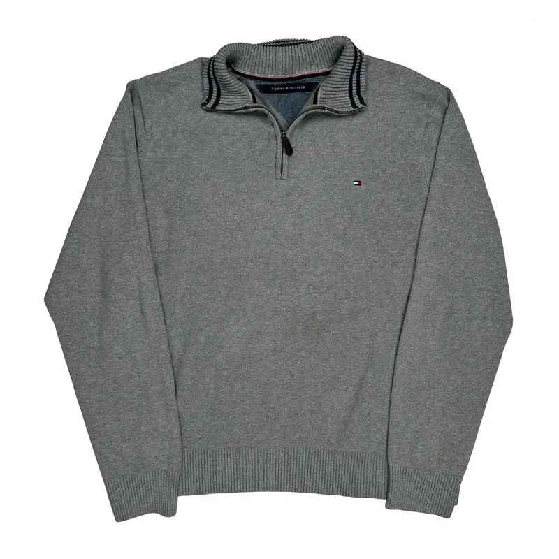 Tommy Hilfiger 1/4 Zip - XL Grey Cotton