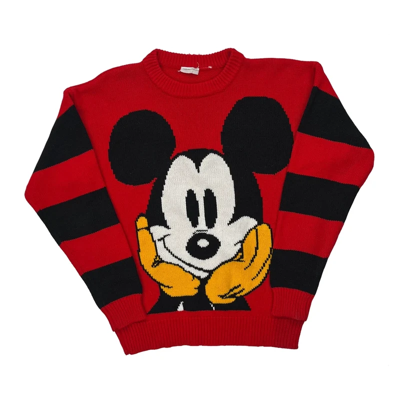 Disney Cartoon Jumper - Medium Red Cotton