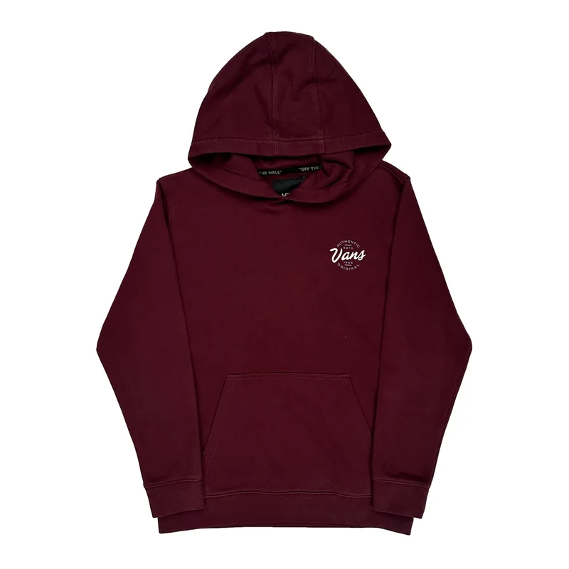 Authentic Estd 1966 Vans Hoodie - Large Burgundy Cotton