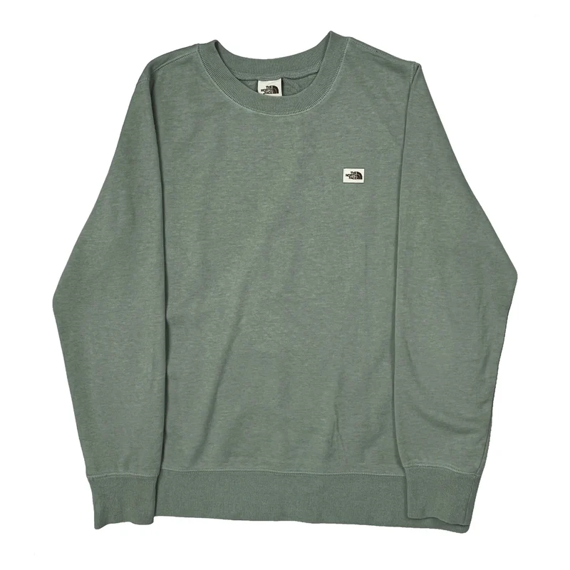 The North Face Sweatshirt - Large Green Cotton