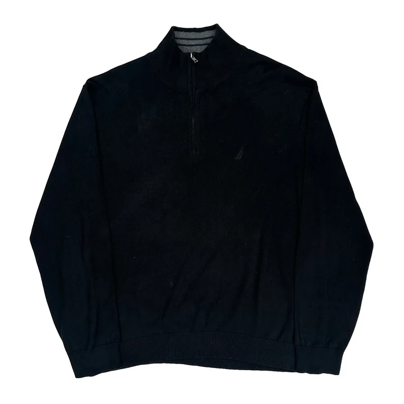 Nautica 1/4 Zip - XL Black Cotton