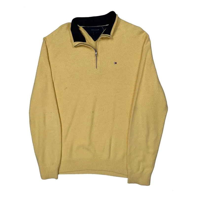 Tommy Hilfiger 1/4 Zip - XL Yellow Cotton
