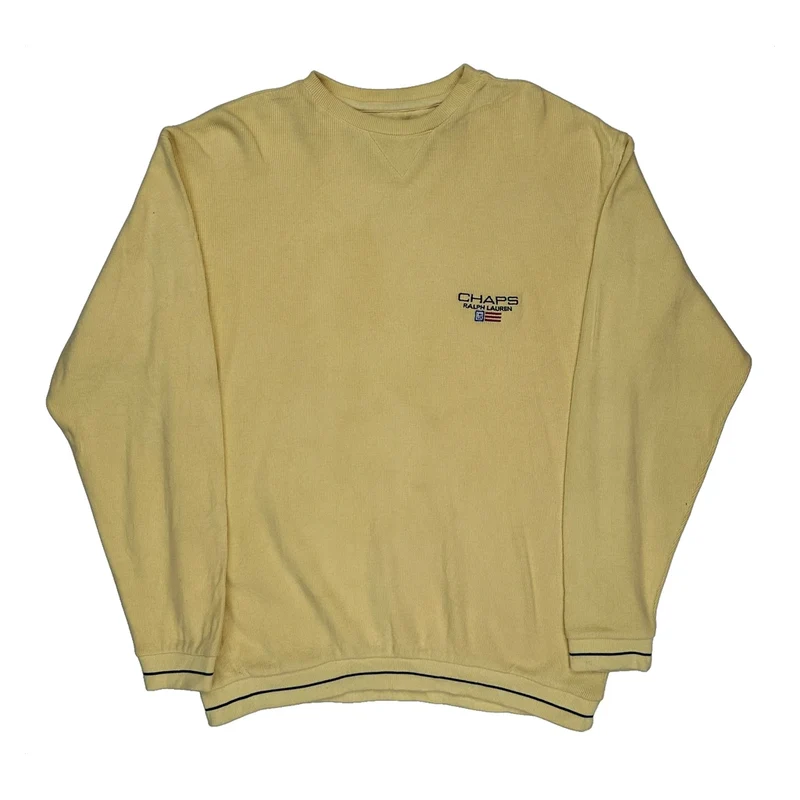 Chaps Ralph Lauren Jumper - Large Yellow Cotton
