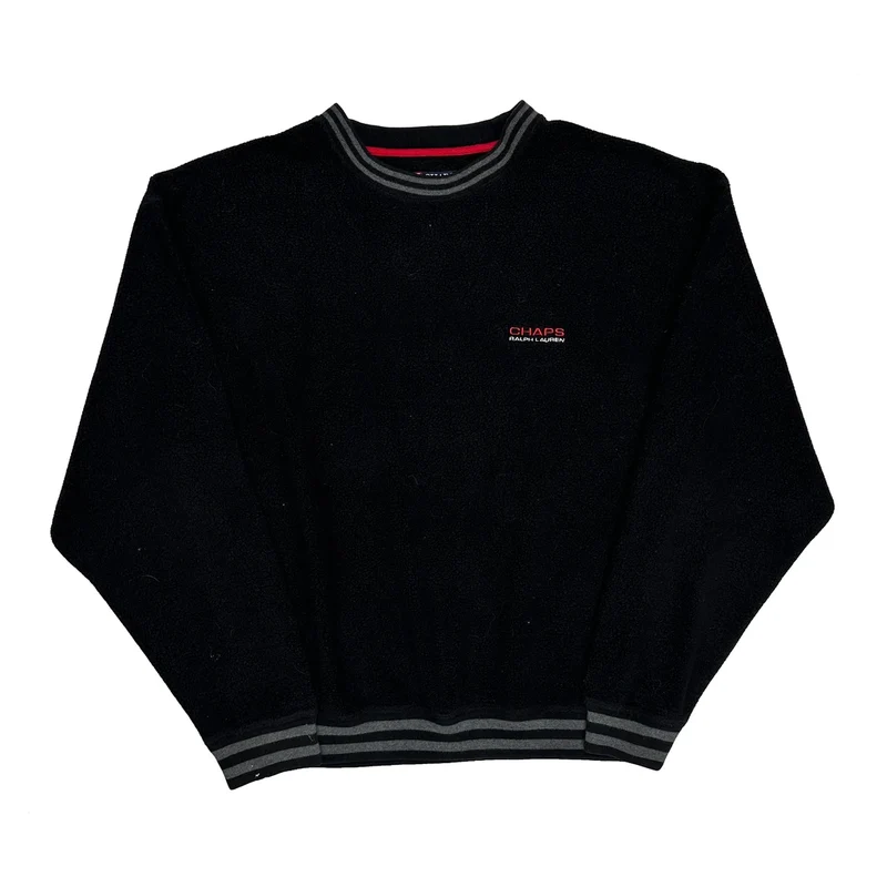 Chaps Ralph Lauren Fleece - XL Black Cotton Blend