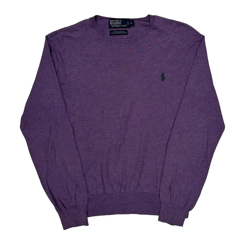 Polo By Ralph Lauren Jumper - Small Purple Cotton