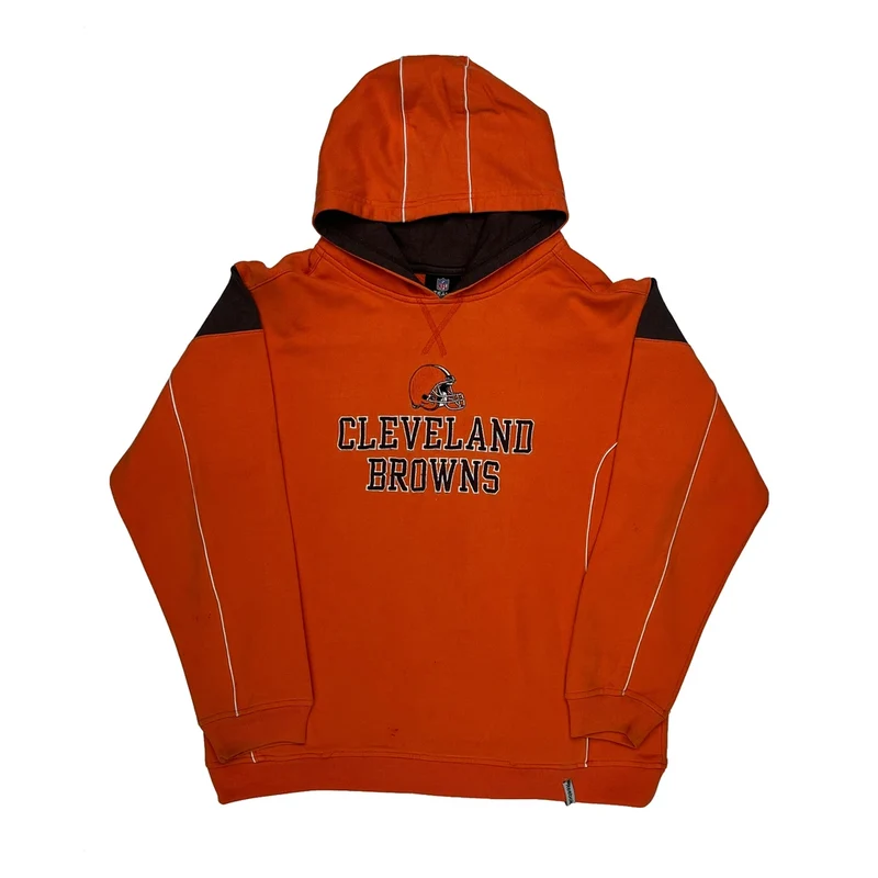 Cleveland Browns Reebok Nfl Hoodie - Large Orange Cotton