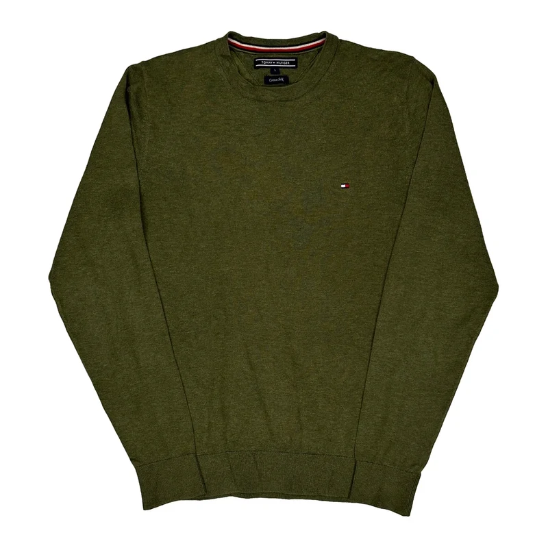 Tommy Hilfiger Jumper - Small Green Cotton