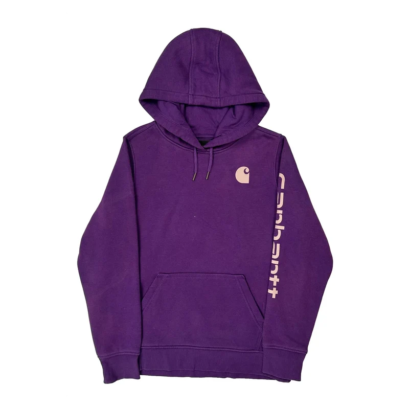 Relaxed Fit Carhartt Hoodie - Large Purple Cotton